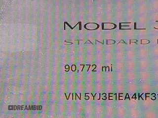 2019 Tesla Model 3 Mid Range z VIN 5YJ3E1EA4KF317872, wystawiony jako IAAI lot #41491269 z przebiegiem 90 772 mil mil oraz . Historia ofert i sprzedaży dostępna na DreamBid. Obrazek 7.