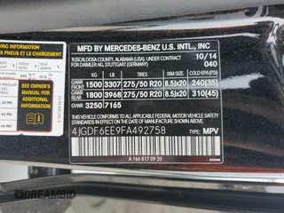 2015 Mercedes-Benz GL-Class GL 450 with VIN 4JGDF6EE9FA492758, listed as a Copart auction lot 47929104 with 72,179 mi miles. Bid and sale history available at carsss.com. Image 14.
