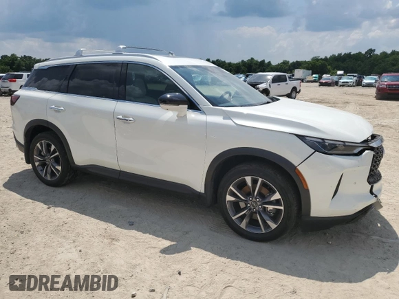 2024 Infiniti QX60 Luxe with VIN 5N1DL1FS7RC338753, listed as a Copart auction lot 61552565 with 24,667 mi miles and Salvage title. Bid and sale history available at DreamBid. Image 4.
