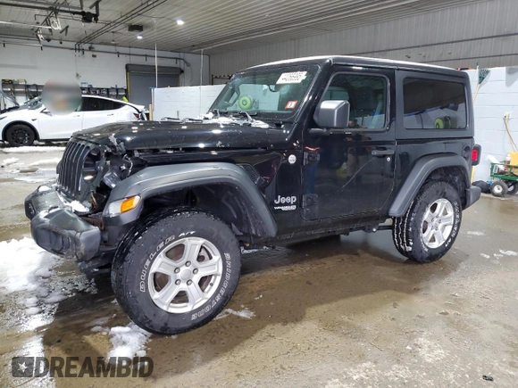 2020 Jeep Wrangler Sport S with VIN 1C4GJXAN0LW131400, listed as a Copart auction lot 44266995 with 73,576 mi miles and Salvage title. Bid and sale history available at DreamBid. Image 1.