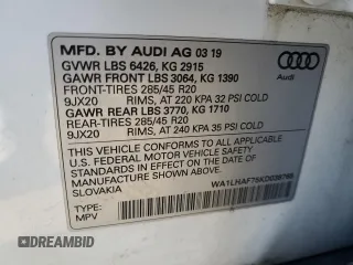 2019 Audi Q7 Premium Plus with VIN WA1LHAF75KD038765, listed as a Copart auction lot 86634074 with 82,298 mi miles and Non repairable. Bid and sale history available at DreamBid. Image 14.