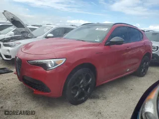 2023 Alfa Romeo Stelvio Ti with VIN ZASPAKBN9P7D63664, listed as a Copart auction lot 76922414 with 15,619 mi miles and Non Repairable. Bid and sale history available at carsss.com. Image 1.