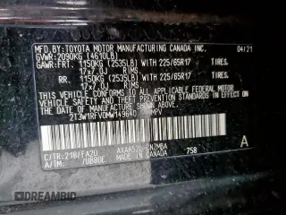 2021 Toyota RAV4 XLE with VIN 2T3W1RFV0MW149640, listed as a Copart auction lot 58821125 with 105,483 mi miles and Salvage title. Bid and sale history available at DreamBid. Image 14.