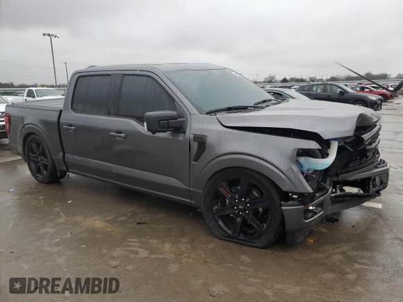 2024 Ford F-150 XLT with VIN 1FTFW3L59RKD84279, listed as a Copart auction lot 44623725 with 8,991 mi miles and Salvage Title. Bid and sale history available at carsss.com. Image 4.