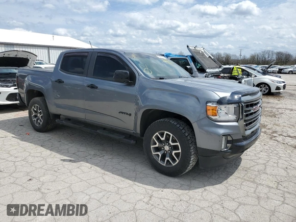 2021 GMC Canyon 4WD AT4 w/Cloth with VIN 1GTG6FEN9M1121579, listed as a Copart auction lot 45807625 with 0 mi miles and Salvage Title. Bid and sale history available at carsss.com. Image 4.