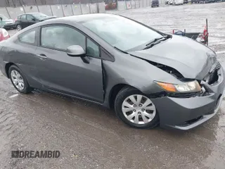 2012 Honda Civic Cpe LX with VIN 2HGFG3B58CH505205, listed as a IAAI auction lot 41877775 with 91,511 mi miles. Bid and sale history available at carsss.com. Image 1.