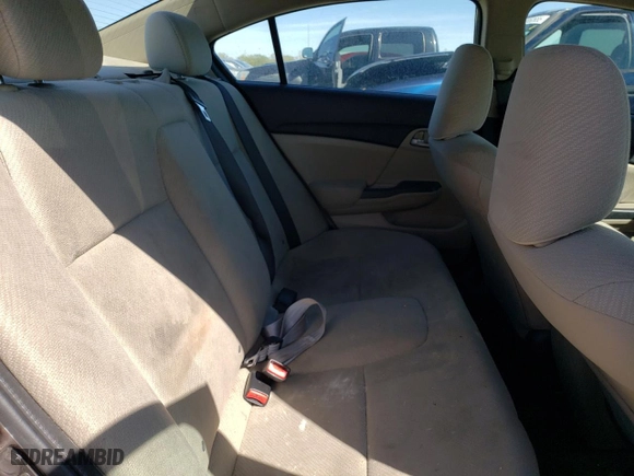 2013 Honda Civic Sdn LX with VIN 2HGFB2F50DH517143, listed as a Copart auction lot 50050555 with 57,917 mi miles and Salvage Title. Bid and sale history available at carsss.com. Image 10.