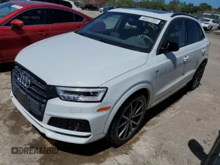2018 Audi Q3 Premium Plus with VIN WA1HCCFS6JR029224, listed as a Copart auction lot 50457203 with 59,217 mi miles. Bid and sale history available at carsss.com. Image 1.