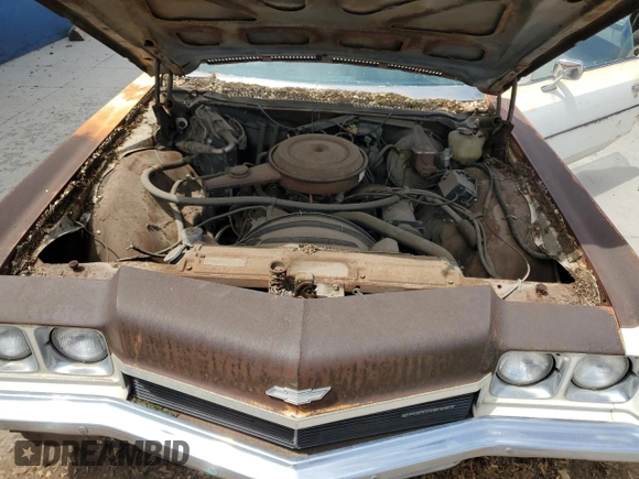 1972 Chevrolet Impala с VIN 1M47R2C175845, выставлен на аукционе Copart как лот 57104455 с пробегом 23 888 миль миль и Чистый • Clean title. История ставок и продаж доступна на DreamBid. Изображение 11.