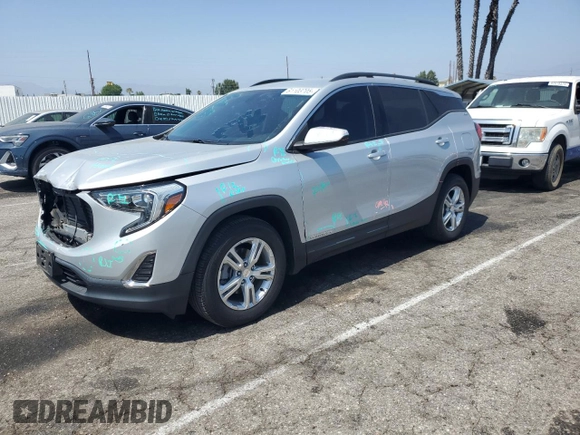 2019 GMC Terrain SLE with VIN 3GKALMEV4KL250147, listed as a Copart auction lot 61103705 with 33,499 mi miles and Salvage title. Bid and sale history available at DreamBid. Image 1.