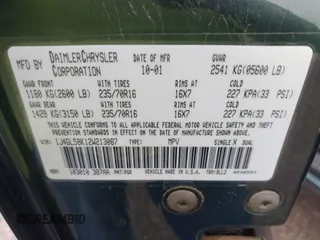 2002 Jeep Liberty Limited z VIN 1J4GL58K12W213087, wystawiony jako IAAI lot #42196895 z przebiegiem 85 110 mil mil oraz . Historia ofert i sprzedaży dostępna na DreamBid. Obrazek 9.