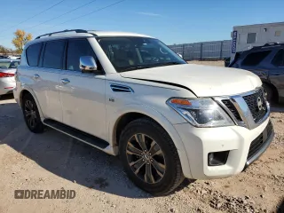 2020 Nissan Armada Platinum with VIN JN8AY2NF0L9360461, listed as a Copart auction lot 81579324 with 129,982 mi miles and Salvage Title. Bid and sale history available at carsss.com. Image 4.