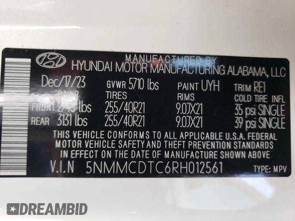 2024 Genesis GV70 Sport с VIN 5NMMCDTC6RH012561, выставлен на аукционе Copart как лот 74824714 с пробегом 6 024 миль миль и На запчасти • Non repairable. История ставок и продаж доступна на DreamBid. Изображение 14.