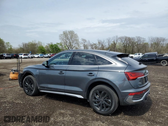 2023 Audi Q5 Sportback S line Premium с VIN WA14AAFY8P2149962, выставлен на аукционе Copart как лот 54021195 с пробегом 36 875 миль миль и Списание • Salvage title. История ставок и продаж доступна на DreamBid. Изображение 2.