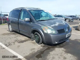 2005 Nissan Quest with VIN 5N1BV28U85N114573, listed as a IAAI auction lot 41841082 with 1 mi miles. Bid and sale history available at carsss.com. Image 1.