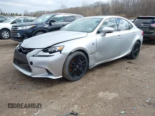 2014 Lexus IS 350 with VIN JTHCE1D25E5002075, listed as a IAAI auction lot 41877829 with 105,269 mi miles. Bid and sale history available at carsss.com. Image 2.
