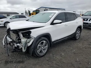 2020 GMC Terrain SLT with VIN 3GKALVEV2LL311292, listed as a Copart auction lot 57262385 with 76,642 mi miles and Salvage title. Bid and sale history available at DreamBid. Image 1.