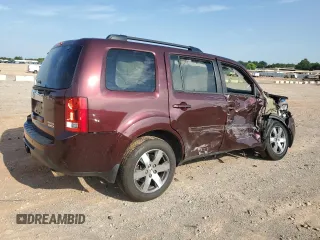 2013 Honda Pilot Touring with VIN 5FNYF4H90DB041747, listed as a Copart auction lot 60034275 with Not provided miles and Salvage title. Bid and sale history available at DreamBid. Image 3.