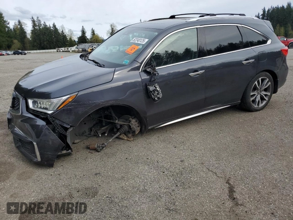 2019 Acura MDX w/Advance Pkg with VIN 5J8YD4H82KL003560, listed as a Copart auction lot 52240125 with 101,709 mi miles and Salvage Title. Bid and sale history available at carsss.com. Image 1.