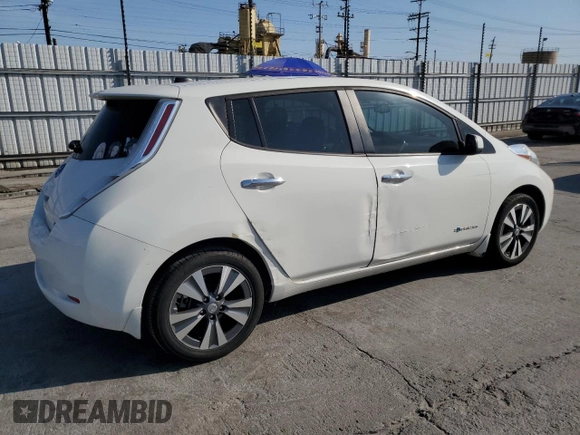 2015 Nissan LEAF S with VIN 1N4AZ0CP4FC333348, listed as a Copart auction lot 52202395 with 44,926 mi miles and Salvage Title. Bid and sale history available at DreamBid. Image 3.