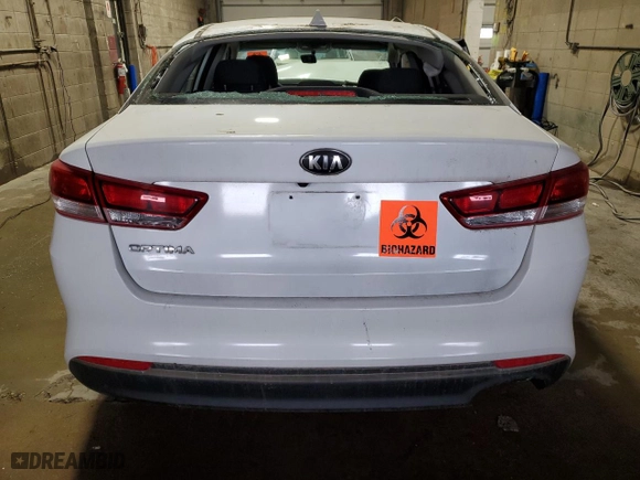 2017 Kia Optima LX with VIN 5XXGT4L32HG166422, listed as a Copart auction lot 48496715 with 46,263 mi miles and Salvage Title. Bid and sale history available at carsss.com. Image 6.