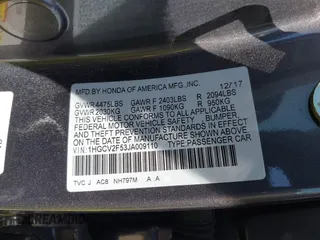 2018 Honda Accord EX-L with VIN 1HGCV2F53JA009110, listed as a IAAI auction lot 42147633 with 68,498 mi miles and . Bid and sale history available at DreamBid. Image 9.