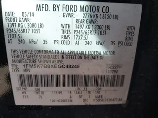 2014 Ford Explorer with VIN 1FM5K7B8XEGC48245, listed as a IAAI auction lot 40602349 with 178,412 mi miles and . Bid and sale history available at DreamBid. Image 9.