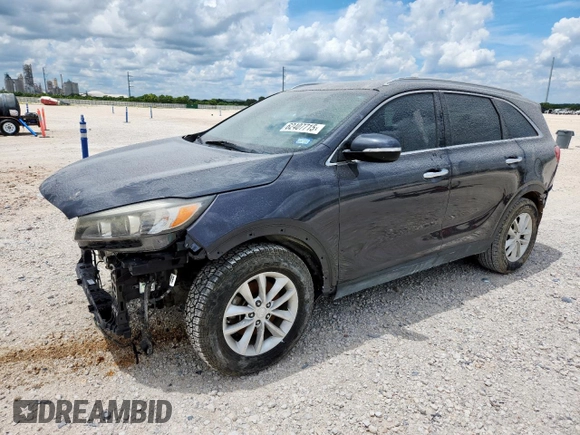2017 Kia Sorento LX with VIN 5XYPG4A54HG223126, listed as a Copart auction lot 62407715 with 107,857 mi miles and Salvage title. Bid and sale history available at DreamBid. Image 1.