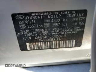 2017 Hyundai Sonata Hybrid Limited with VIN KMHE34L12HA050795, listed as a Copart auction lot 38795093 with 0 mi miles. Bid and sale history available at carsss.com. Image 12.