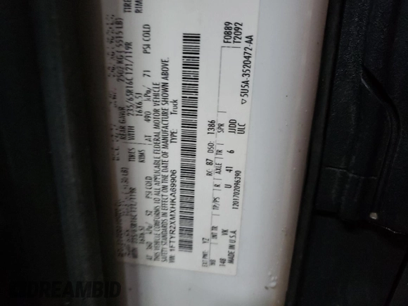 2017 Ford Transit with VIN 1FTYR2XMXHKA69906, listed as a Copart auction lot 85126754 with 261,708 mi miles and Salvage title. Bid and sale history available at DreamBid. Image 13.
