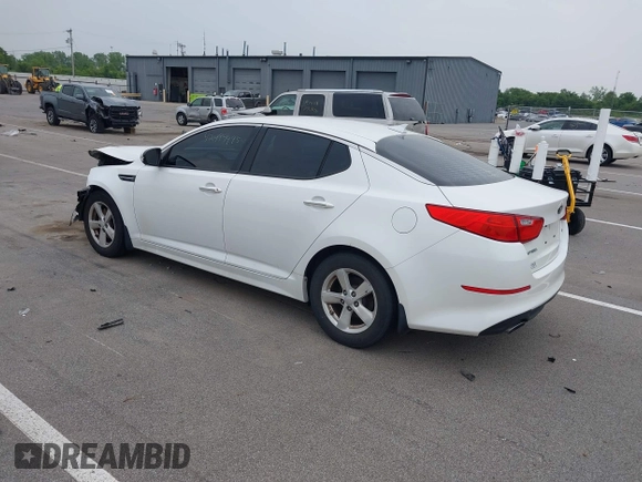 2014 Kia Optima LX with VIN KNAGM4A7XE5481131, listed as a IAAI auction lot 42494495 with 97,223 mi miles and . Bid and sale history available at DreamBid. Image 3.