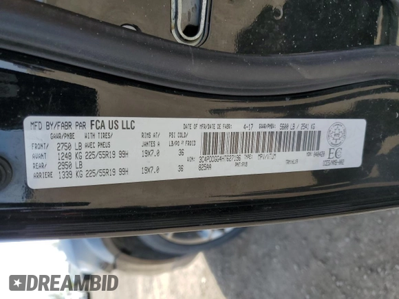 2017 Dodge Journey Crossroad Plus with VIN 3C4PDDGG4HT627196, listed as a Copart auction lot 56418055 with 245,628 mi miles and Clean title. Bid and sale history available at DreamBid. Image 13.