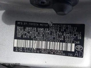 2012 Toyota Corolla L with VIN 2T1BU4EEXCC817043, listed as a IAAI auction lot 41610354 with 110,274 mi miles. Bid and sale history available at carsss.com. Image 9.