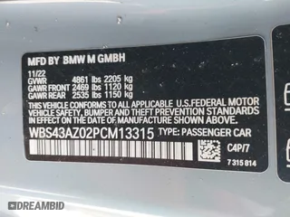 2023 BMW M4 Competition xDrive with VIN WBS43AZ02PCM13315, listed as a IAAI auction lot 41596968 with 28,967 mi miles. Bid and sale history available at carsss.com. Image 9.