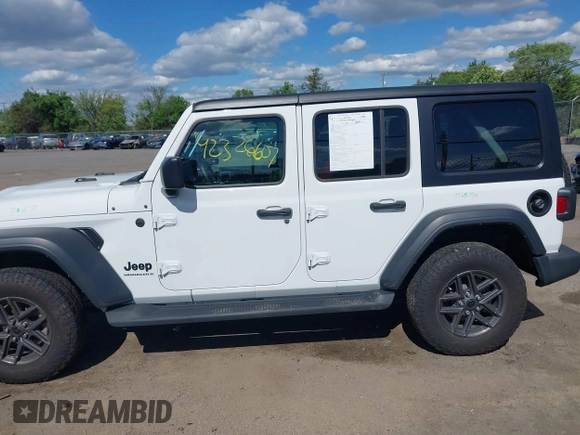 2024 Jeep Wrangler Sport S with VIN 1C4PJXDNXRW108968, listed as a IAAI auction lot 42326607 with 44,259 mi miles and . Bid and sale history available at DreamBid. Image 14.