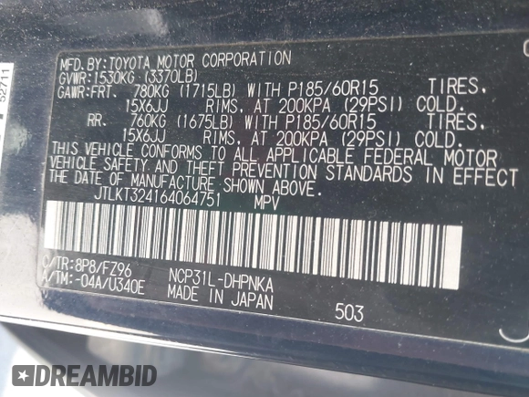 2006 Scion xB z VIN JTLKT324164064751, wystawiony jako IAAI lot #42450248 z przebiegiem 131 649 mil mil oraz . Historia ofert i sprzedaży dostępna na DreamBid. Obrazek 9.