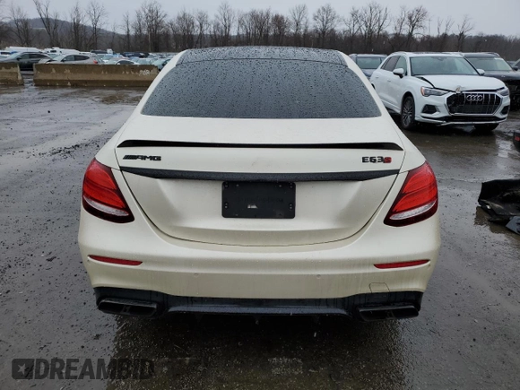 2018 Mercedes-Benz E-Class AMG E 63 S with VIN WDDZF8KB8JA251675, listed as a Copart auction lot 49253844 with 0 mi miles and Salvage Title. Bid and sale history available at carsss.com. Image 6.