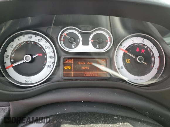2014 FIAT 500L Lounge with VIN ZFBCFACHXEZ029174, listed as a Copart auction lot 80573714 with 72,099 mi miles and Salvage Title. Bid and sale history available at carsss.com. Image 9.