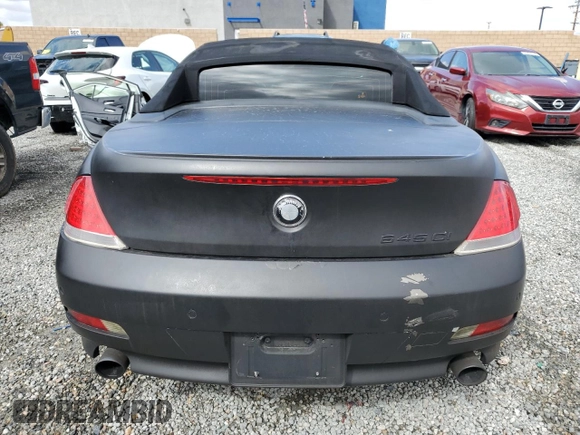 2005 BMW 6 Series 645Ci with VIN WBAEK73485B324653, listed as a Copart auction lot 51782585 with 123,602 mi miles and Clean Title. Bid and sale history available at carsss.com. Image 6.