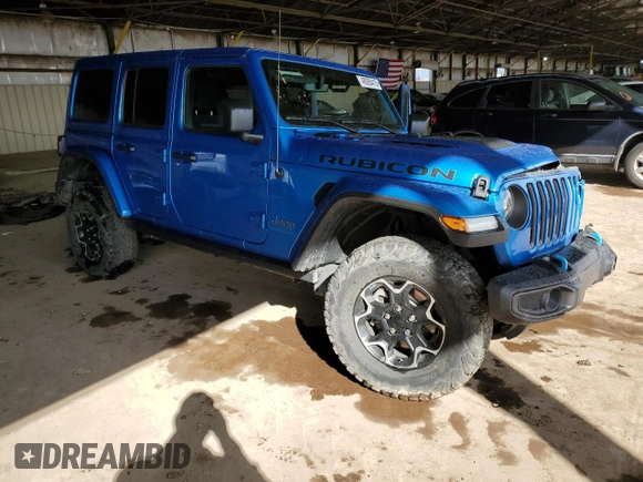 2023 Jeep Wrangler Rubicon with VIN 1C4JJXR6XPW541520, listed as a Copart auction lot 48265415 with 37,987 mi miles and Salvage title. Bid and sale history available at DreamBid. Image 4.