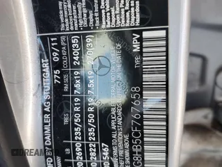 2012 Mercedes-Benz GLK 350 with VIN WDCGG8HB5CF767658, listed as a Copart auction lot 71152104 with 68,267 mi miles and Salvage Title. Bid and sale history available at DreamBid. Image 13.