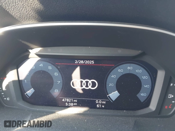 2020 Audi Q3 Premium with VIN WA1AECF37L1071150, listed as a IAAI auction lot 41698945 with 47,821 mi miles. Bid and sale history available at carsss.com. Image 7.