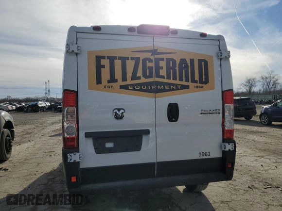 2023 Ram ProMaster Cargo with VIN 3C6LRVAG8PE503411, listed as a Copart auction lot 84012384 with Not Provided miles and Salvage Title. Bid and sale history available at DreamBid. Image 6.