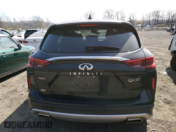 2020 Infiniti QX50 LUXE with VIN 3PCAJ5M39LF106195, listed as a Copart auction lot 47794153 with 43,568 mi miles. Bid and sale history available at carsss.com. Image 6.