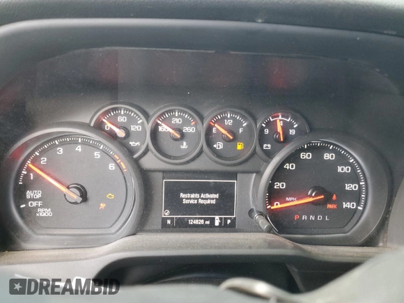 2022 Chevrolet Silverado 1500 Custom with VIN 3GCPABEK7NG521611, listed as a Copart auction lot 49009995 with 124,826 mi miles and Salvage Title. Bid and sale history available at DreamBid. Image 9.