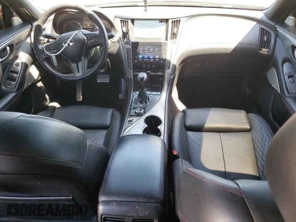2019 Infiniti Q50 Red Sport 400 with VIN JN1FV7AP4KM761032, listed as a Copart auction lot 57807915 with 85,471 mi miles and Salvage title. Bid and sale history available at DreamBid. Image 8.