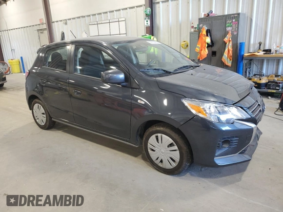 2024 Mitsubishi Mirage ES with VIN ML32AUHJ5RH015590, listed as a Copart auction lot 53115655 with 2,969 mi miles and Salvage title. Bid and sale history available at DreamBid. Image 4.