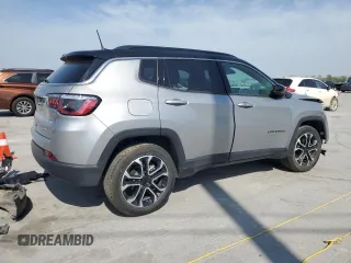 2023 Jeep Compass Limited with VIN 3C4NJDCN1PT567106, listed as a Copart auction lot 52625995 with 33,443 mi miles and Clean Title. Bid and sale history available at carsss.com. Image 3.