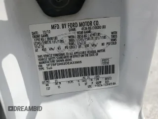 2013 Ford F-250 XL with VIN 1FTBF2A62DEA33905, listed as a Copart auction lot 54622635 with 362,145 mi miles and Clean Title. Bid and sale history available at DreamBid. Image 12.