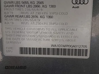 2016 Audi Q5 Premium Plus с VIN WA1D7AFP0GA012705, выставлен на аукционе IAAI как лот 42148353 с пробегом 124 207 миль миль и . История ставок и продаж доступна на DreamBid. Изображение 9.